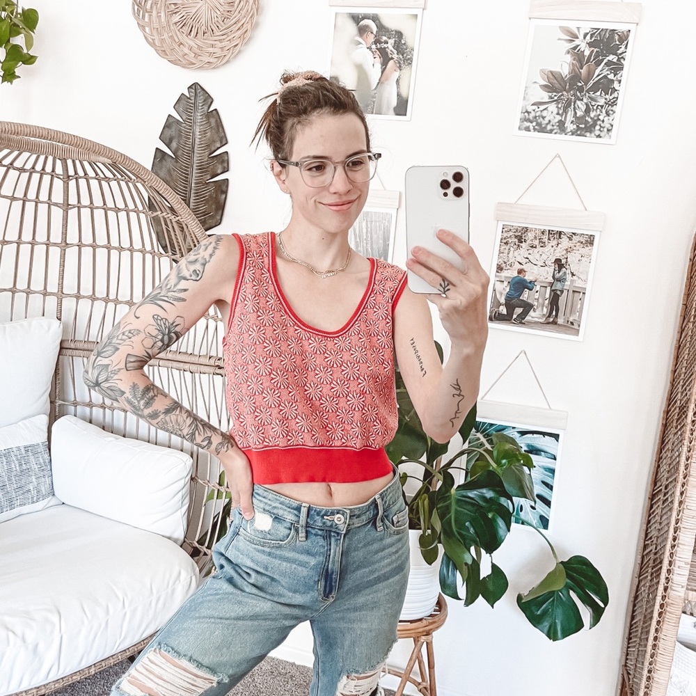 Anthropologie Moth Cropped Sweater Tank